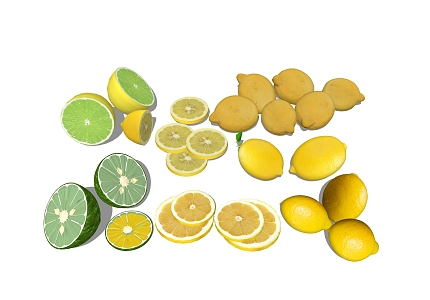 Lemon fruit 3d model