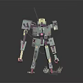 Purple And White Robot Model Built With Mechanical Arms Legs And Antenna On White Base