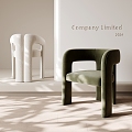 Cream wind single chair 3d model