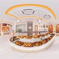 Modern Dessert Shop Storefront With Glass Windows Orange White Design And Logo