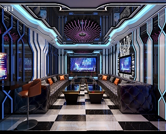 KTV private room KTV single room light luxury KTV 3d model