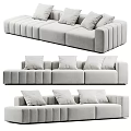 Light Gray Sectional Sofa With Comfortable Cushions And Modern Sleek Design 3d model