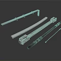 Industrial Metal Equipment Including Long Rods Bars And Connecting Components