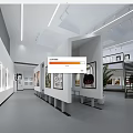 Modern Art Gallery Interior Design With Spacious Display Areas Paintings And Staircase