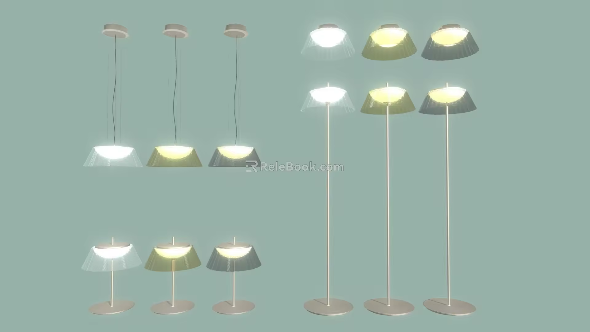 Modern Minimalist Luminaire Combination Minimalist Chandelier Floor Lamp Table Lamp Minimalist Luminaire 3d model