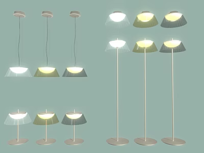 Modern Minimalist Luminaire Combination Minimalist Chandelier Floor Lamp Table Lamp Minimalist Luminaire 3d model