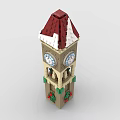 LEGO toy blocks bell tower building 3d model