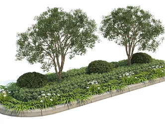 Modern Tree Pond Tree Pond Flowers 3d model