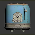 Vintage Blue Rusted Toaster With Old Fashioned Design And Classic Look