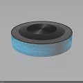 Modern Circular Electronic Device With Transparent Top And Blue Circuit Board Design 3d model