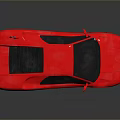 Red Sports Car With Red Flag On Roof And Sleek Exterior Design