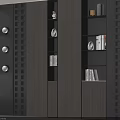 Modern Wooden Bookcase Design With Layered Shelves Books Decorations And Lighting