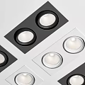 Modern Embedded Ceiling Downlights And Spotlights With Black White Frame Single Multiple Design 3d model