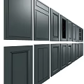 Various Gray Cabinet Door Styles Featuring Panel And Glass Designs 3d model