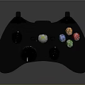 Ergonomic Black Game Controller With Colorful Buttons For Electronic Gaming