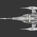 Futuristic Cosmic Spacecraft Design With Streamlined Body And Twin Thruster Engines