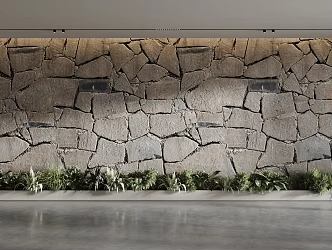 Modern rock background wall 3d model