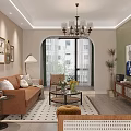 Warm Modern Living And Dining Room With Cozy Sofa And Soft Neutral Color Design