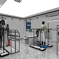 Modern Clothing Store Interior With Glass Display Racks Mannequins And Bright Space