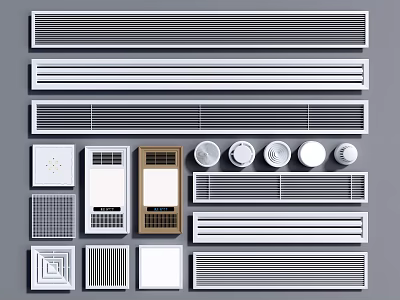 Various Types of Air Conditioner Vents with Modern Designs for Home and Office 3d model