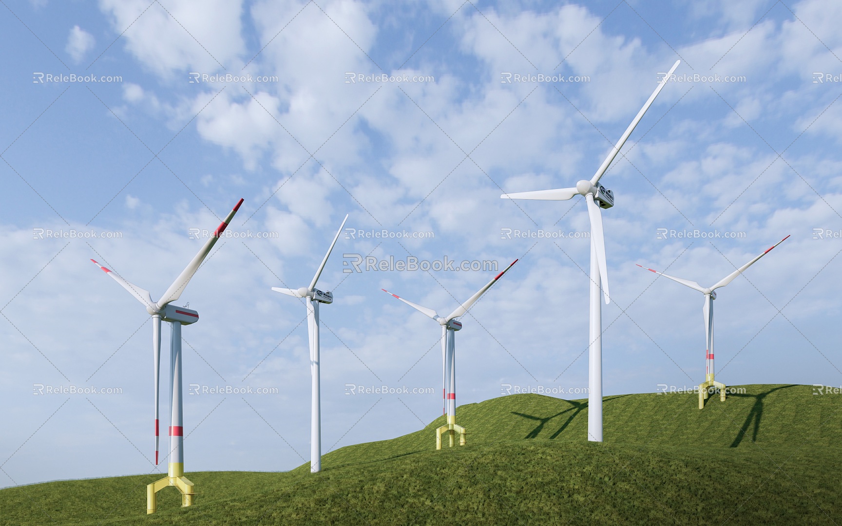 Modern wind turbine big windmill 3d model