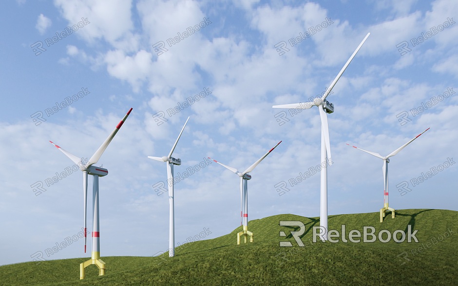 Modern wind turbine big windmill model