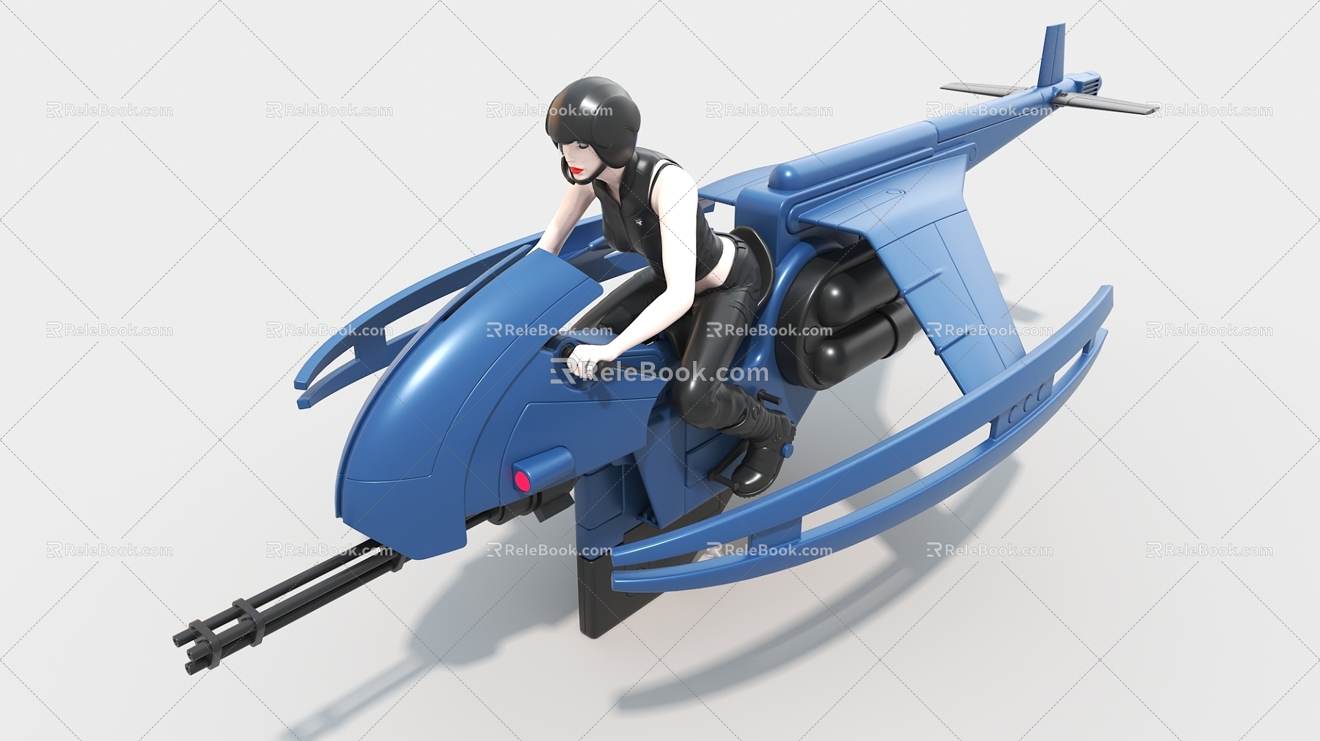 Spaceship Single Airship Motorcycle Fighter Science Fiction Fighter Motor Boat 3d model