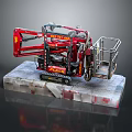 Red Tracked Aerial Work Platform With Mobile Hydraulic Lift And Basket