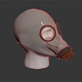 White Firefighting Gas Mask With Circular Lens And Breathing Apparatus
