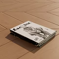 Stacked Magazine With EAT LIFE Cover Text And Person Illustration On Wooden Floor