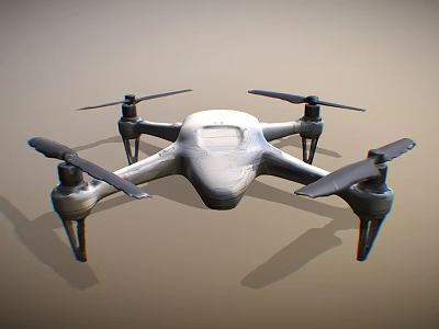 High Tech Modern Drone Featuring Four Propellers And Sleek Aerodynamic Body 3d model