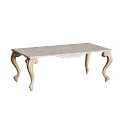 Elegant Classic Coffee Table With Ornate Carved Details And Curved Wooden Legs