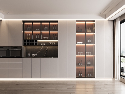 Modern Wine Cabinet 3d model