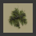 Garden Landscape 3D Model with Green Vegetation and Brown Mountain Terrain on White Paper