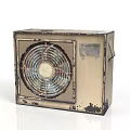 Vintage Electric Fan With Retro Square Design And Metal Blades Structure