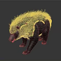 Mystical Bear With Vibrant Green Fur And Black Glowing Patterns In Dark Setting