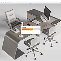 Modern Office Desk and Chair Manager Desk Boss Desk and Chair 3d model
