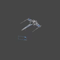 Star Wars Z95 Headhunter Fighter with Sci Fi Design Silver Blue Paint and Blender Model