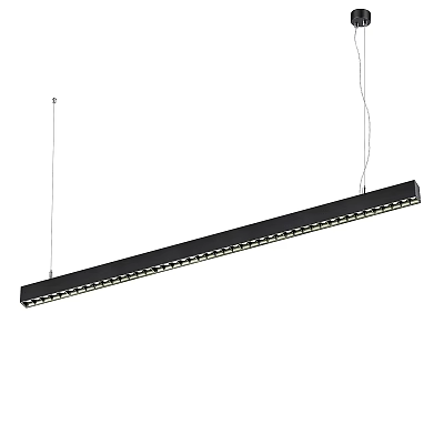 Modern Linear Pendant Light With Black Finish And LED Bulbs For Contemporary Interior Spaces 3d model
