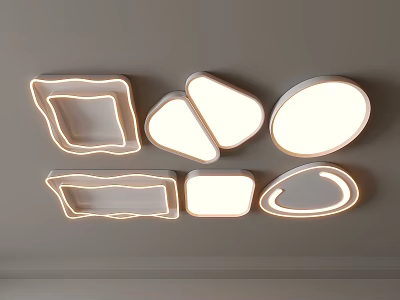 Modern Multiple Ceiling Lights Featuring Various Shapes And Bright Illumination 3d model