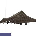 Wooden Truss Roof Structure With Sloped Design And Support Beams
