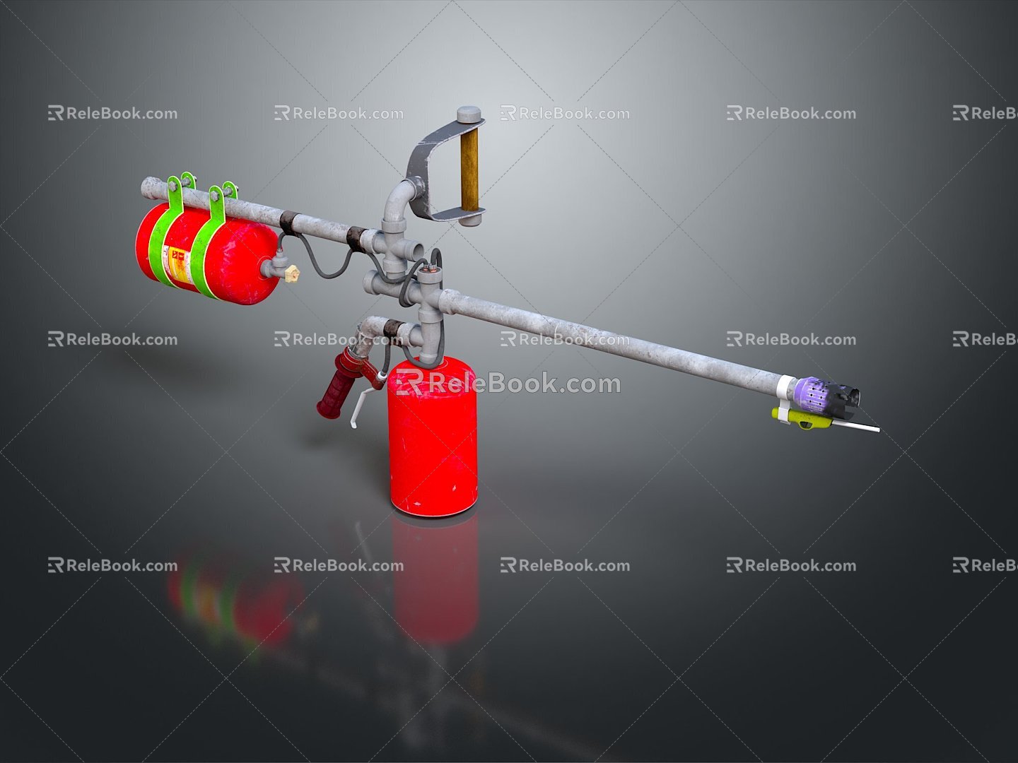 Flame Thrower Flame Gun Homemade Weapon Flamethrower Flame Gun Modern Weapon Hot Weapon Hot Weapon 3d model