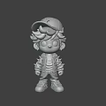 Game Movie Character Design With Blue Hair Black Star Hat Yellow Jacket White Blue Shoes
