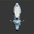 Light Blue Scooter with Transparent Windshield Rearview Mirrors Pink Patterned Seat and Rounded Body Design