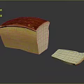 Freshly Baked Sliced Bread With Golden Crust And Soft White Interior 3d model