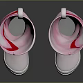 Pink Knee High Boots With Red Heart Pattern And White Soles Stylish Design