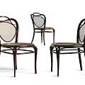 Vintage Design Leisure Chairs With Dark Wooden Frame And Mesh Backrest
