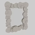 Modern Decorative Mirror With Circular White Frame Reflecting Cozy Living Room Sofa And Coffee Table