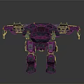 Sci Fi Mechanical Robot Character Featuring Armored Design And Green Yellow Accents