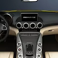Yellow Mercedes-Benz Convertible Car With Open Top And Sporty Front Grille Headlights